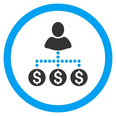 Kullanıcı ödemeler yuvarlak vektör simgesi