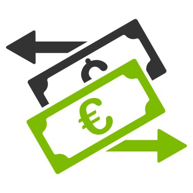 Banknot Exchange düz vektör simgesi