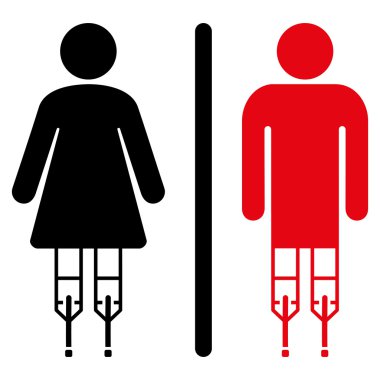 Engelli Wc kişi vektör simge düz