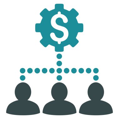 Endüstriyel banka müşteri ilişkileri vektör simge düz