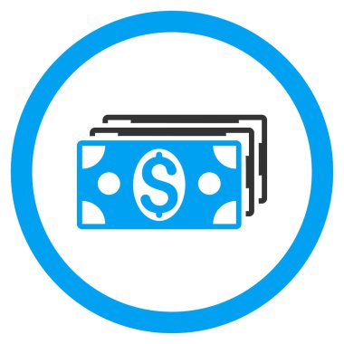 Doları banknot yuvarlak vektör simgesi