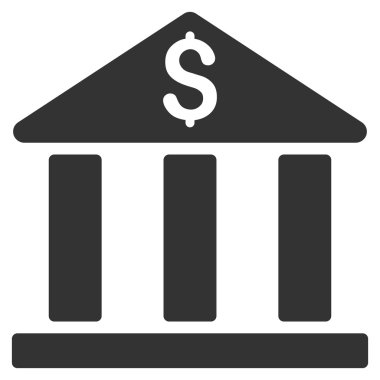 Banka Binası düz vektör simgesi