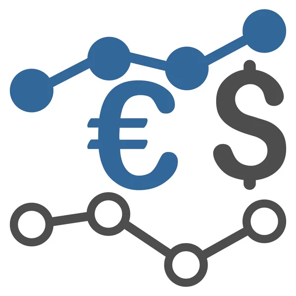 Grafici di valuta Icona vettoriale piatta — Vettoriale Stock