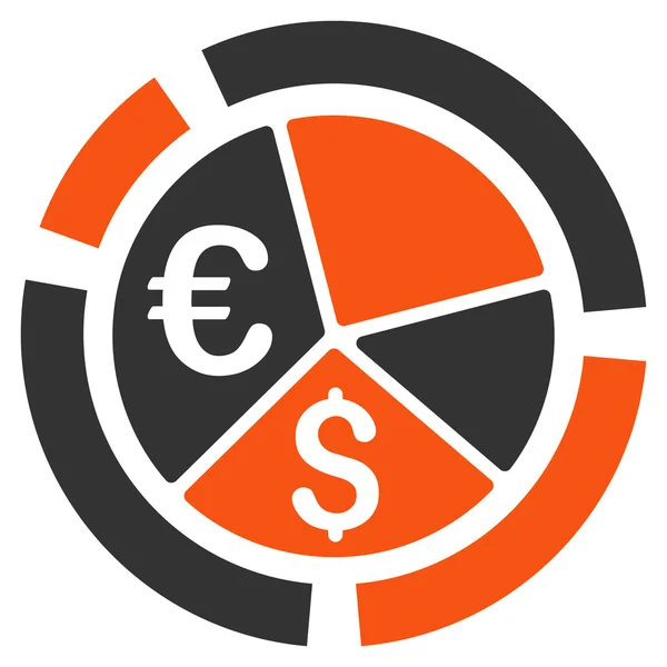 Diagramme de devises Icône vectorielle plate — Image vectorielle
