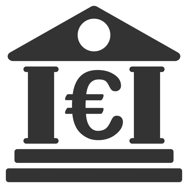 Edifício de banco de euro Vector plana ícone — Vetor de Stock