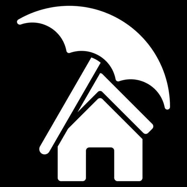 傘フラット ベクトル アイコンの下の家 — ストックベクタ