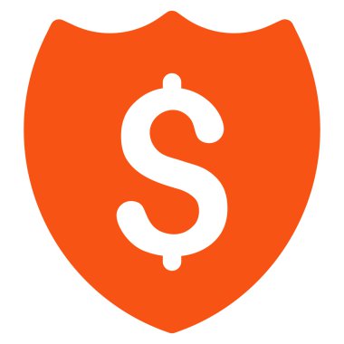 Mali kalkan düz vektör simgesi