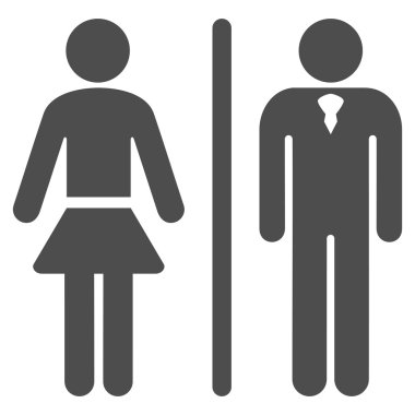 Tuvalet kişi düz vektör simgesi