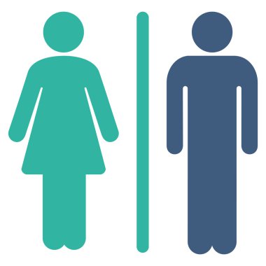 WC kişi düz vektör simgesi