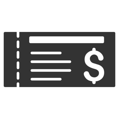 bilet düz vektör simgesi