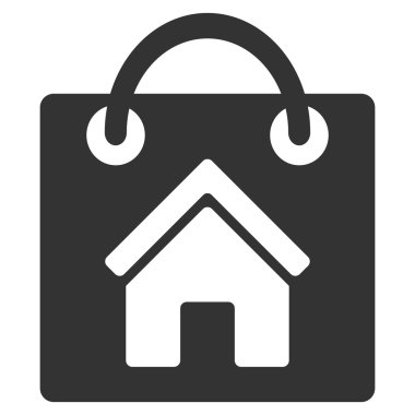 Satın ev düz vektör simgesi