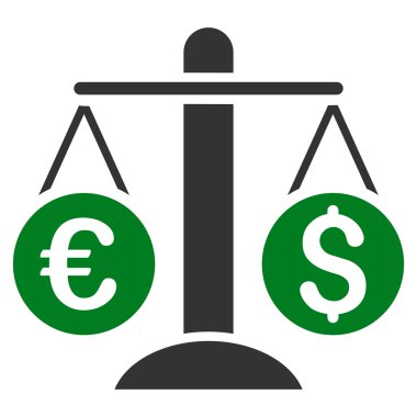 Para birimi ölçekler düz vektör simgesi