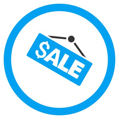 Satılık tabela yuvarlak vektör simgesi