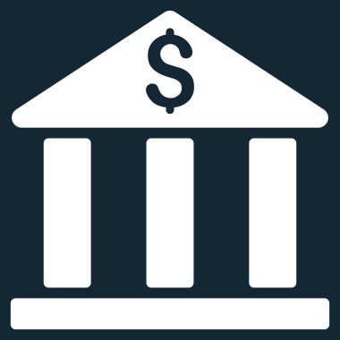 Banka Binası düz vektör simgesi