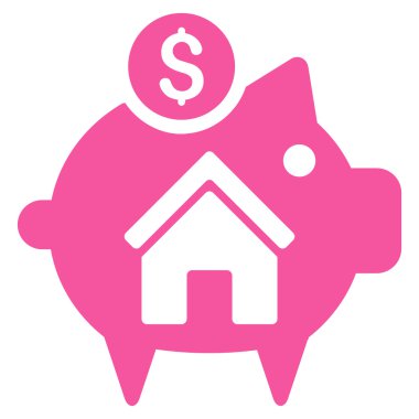 Realty kumbara düz vektör simgesi