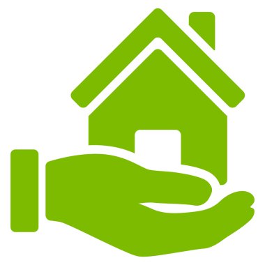 Ev teklif düz vektör simgesi