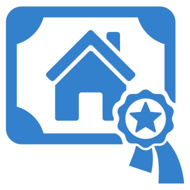 Realty sertifika düz vektör simgesi