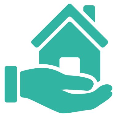 Ev teklif düz vektör simgesi