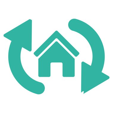 Update House düz vektör simgesi