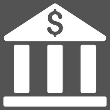 Banka Binası düz vektör simgesi