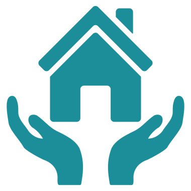 Ev bakım el düz vektör simgesi