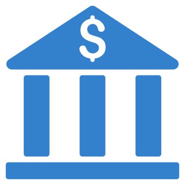 Banka Binası düz vektör simgesi