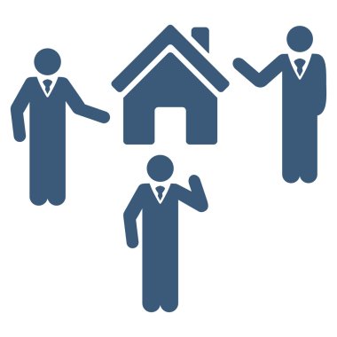 Realty tartışmak kişi düz vektör simgesi