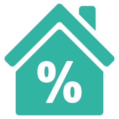 İpotek indirim düz vektör simgesi