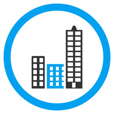 Şehir yuvarlak vektör simgesi