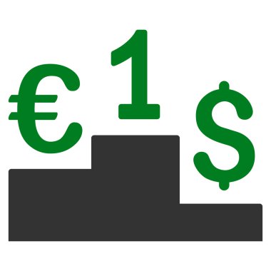 Para birimi rekabet düz vektör simgesi