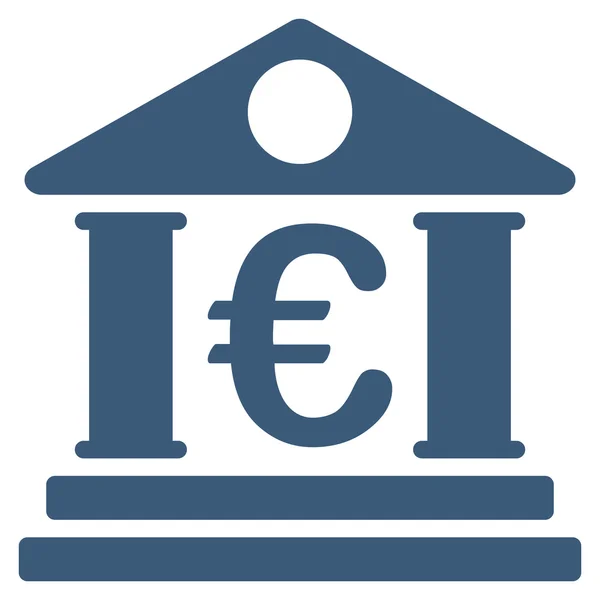 Icono de Vector plano de edificio de banco del euro — Vector de stock