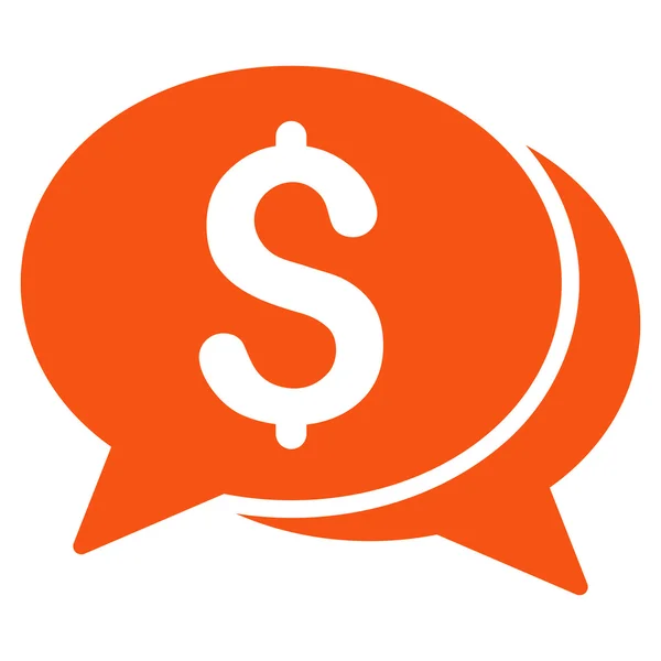 Money Chat Flat Vector Icon — Stock Vector