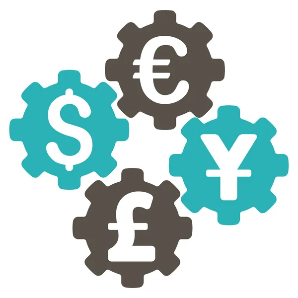 Engrenagens financeiras Flat Vector Icon —  Vetores de Stock