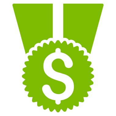 Para ödülü düz vektör simgesi