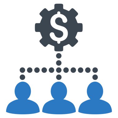 Endüstriyel banka müşteri ilişkileri vektör simge düz