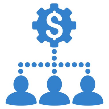 Endüstriyel banka müşteri ilişkileri vektör simge düz