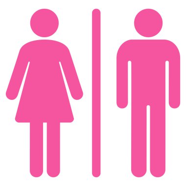 WC kişi düz vektör simgesi