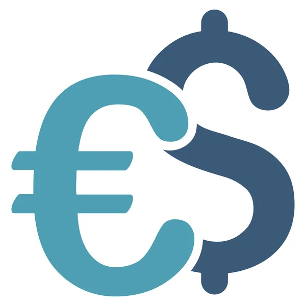 Euro en Dollar-symbolen platte Vector Icon — Stockvector