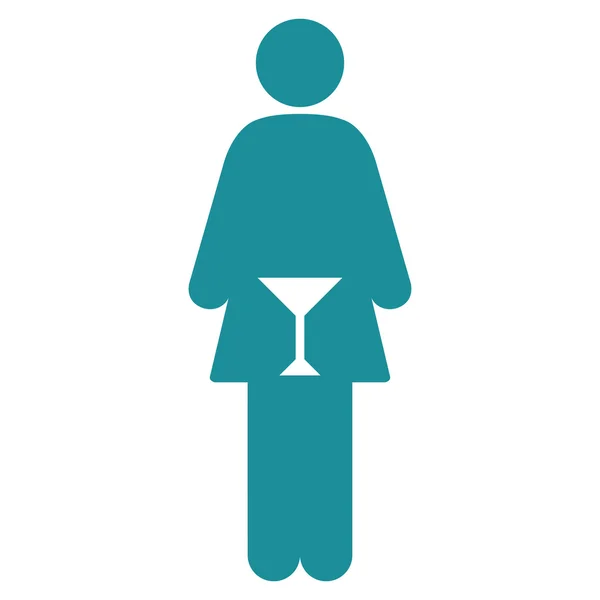 トイレの女性フラット ベクトル アイコン — ストックベクタ