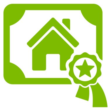 Realty sertifika düz vektör simgesi