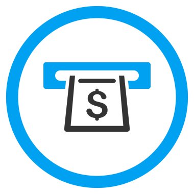 Fişleri Paraya Çevirme yuvası yuvarlak vektör simgesi