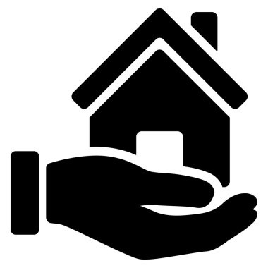 Ev teklif düz vektör simgesi