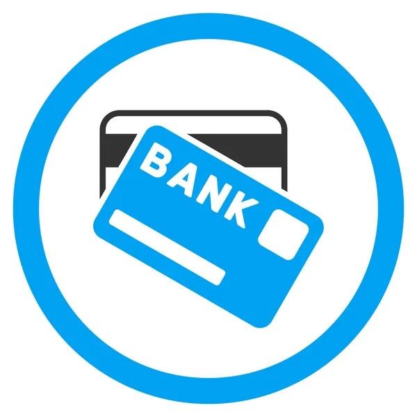 Ícone de vetor arredondado de cartões bancários — Vetor de Stock