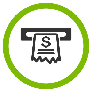 Kasiyer alış irsaliyesi düz yuvarlak vektör simgesi