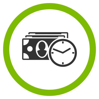 Nakit kredi düz yuvarlak vektör simgesi