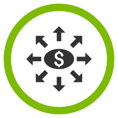 Kitle Fişleri Paraya Çevirme düz yuvarlak vektör simgesi