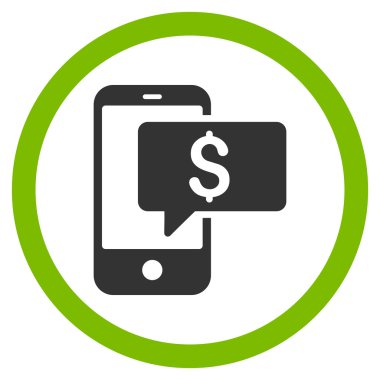 Vektör simge para telefon Sms düz yuvarlak