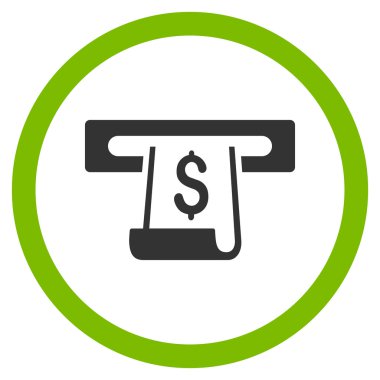 Kağıt giriş yuvası düz yuvarlak vektör simgesi