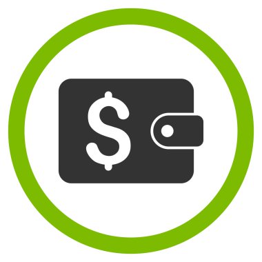 Çanta düz yuvarlak vektör simgesi