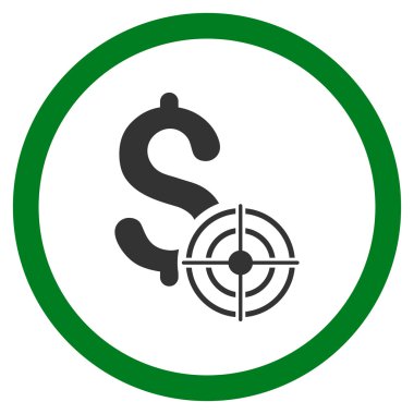 İş hedef düz yuvarlak vektör simgesi